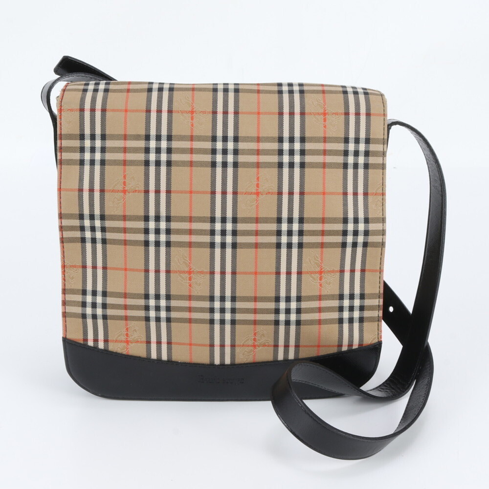 Burberry Nova Check Canvas Leather Shoulder Bag Crossbody for Women